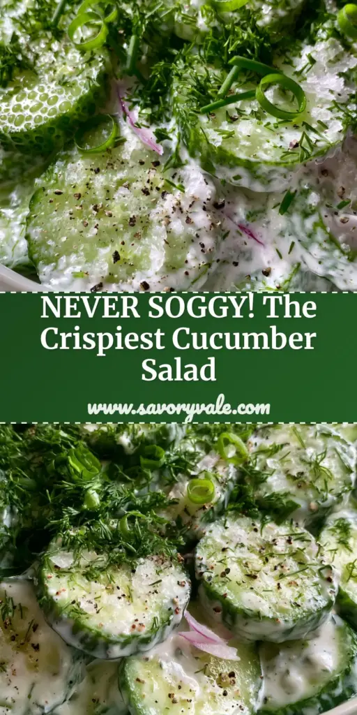 A close-up of Cucumber Ranch Salad in a white bowl with thick cucumber rounds, creamy dressing, and heavy dill garnish.