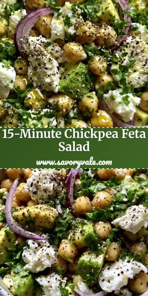 A top-down macro shot of a chickpea feta avocado salad in a white matte bowl, showing glistening chickpeas and bright green avocado cubes. (chickpea feta avocado salad)